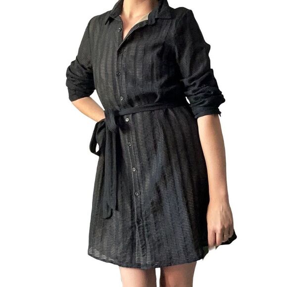Doe & Rae Navy Shirt Dress  L - Picture 3 of 13